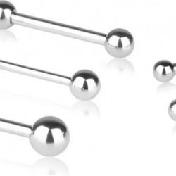 Barbell (1 mm, 1.2, 1.6 mm) made of PiercedFish BS steel for ear, helix, industrial, tongue, eyebrow, nipple piercings (from 6 mm to 51 mm long)
