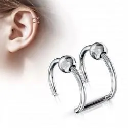 Steel clip for helix (cuff, trompe l'oeil) Spikes RSFX-02 imitation ear cartilage piercing (1 pc)