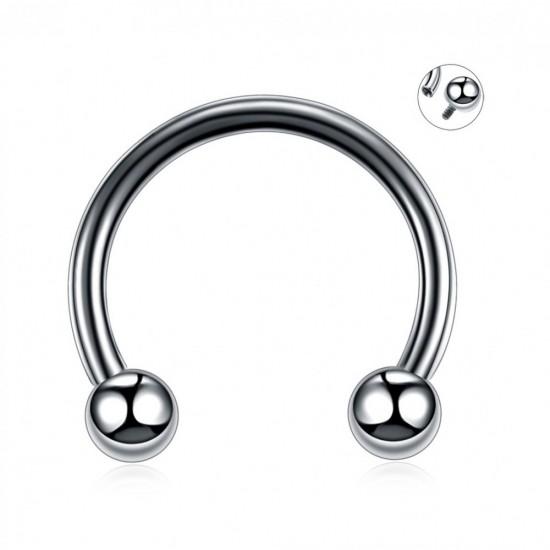 Подкова-циркуляр (титан, внутренняя резьба, шарики) - Пірсинг септуму