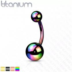 Curved barbell (banana) for navel piercing PiercedFish T23N01T made of titanium