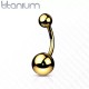 Curved barbell (banana) for navel piercing PiercedFish T23N01T made of titanium (1 pc)