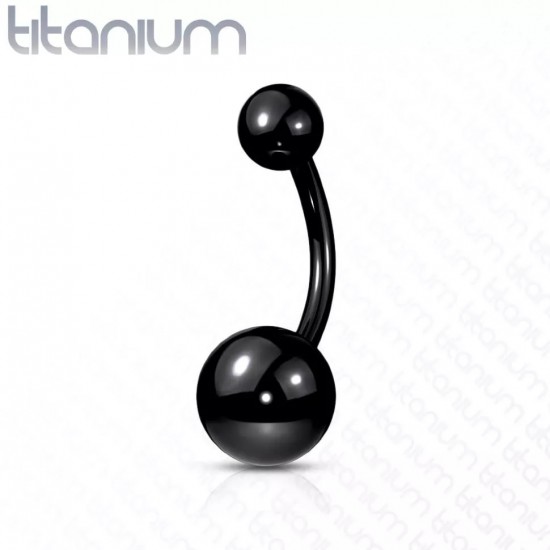 Curved barbell (banana) for navel piercing PiercedFish T23N01T made of titanium (1 pc)