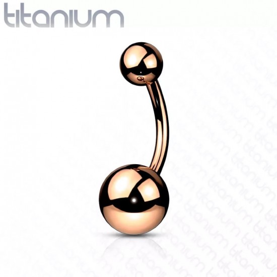 Curved barbell (banana) for navel piercing PiercedFish T23N01T made of titanium (1 pc)