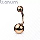 Curved barbell (banana) for navel piercing PiercedFish T23N01T made of titanium (1 pc)