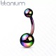Curved barbell (banana) for navel piercing PiercedFish T23N01T made of titanium (1 pc)