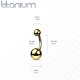 Curved barbell (banana) for navel piercing PiercedFish T23N01T made of titanium (1 pc)