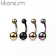 Curved barbell (banana) for navel piercing PiercedFish T23N01T made of titanium (1 pc)