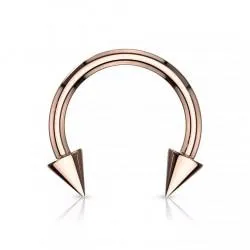 Circular (horseshoe) made of steel with spikes and external thread PiercedFish GRH02 earring for septum, ear cartilage, eyebrows, lips, navel, nipples, smile piercing (1 pc)