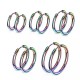 Серьги-кольца стальные Spikes SE3065W с переливом - Серьги-кольца