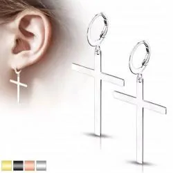 Женские серьги-кольца из стали с подвесками "Кресты" Spikes SE3652 (pair)