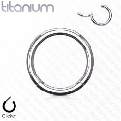 Titanium clicker ring PiercedFish RHT3 earring for piercing septum, ear cartilage, eyebrows, nose, lips, navel, nipples (from 6 mm to 12 mm)