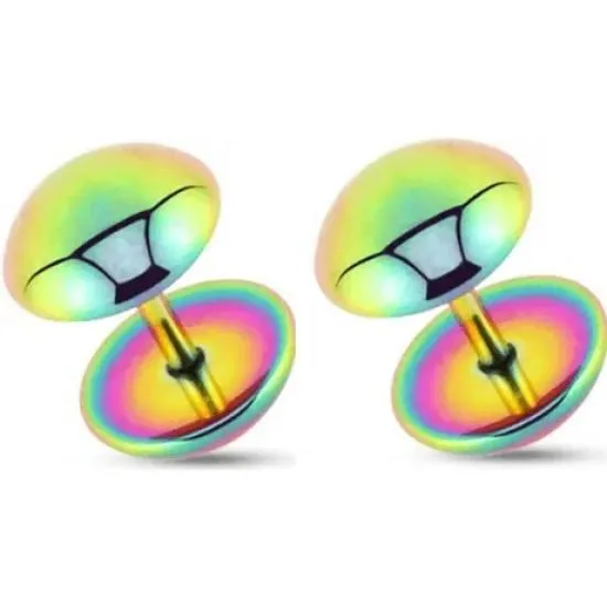 Earring made of steel PiercedFish PSFX-52 (fake-plug blende) round shape (1 pc)