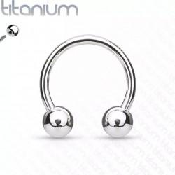 Circular (horseshoe) with external thread made of titanium PiercedFish T23H earring for septum, ear cartilage, eyebrows, nose, lips, navel, nipples, smile piercing
