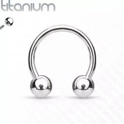 Circular (horseshoe) with external thread made of titanium PiercedFish T23H earring for septum, ear cartilage, eyebrows, nose, lips, navel, nipples, smile piercing (1 pc)