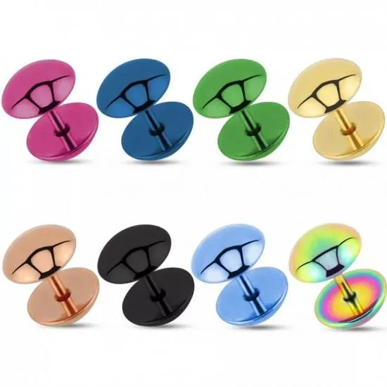 Earring made of steel PiercedFish PSFX-52 (fake-plug blende) round shape (1 pc)