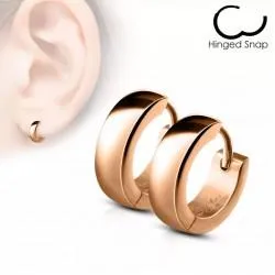 Spikes SE2003-RD hoop earrings in rose gold steel (pair)