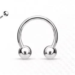 Circular (horseshoe) with external thread made of titanium PiercedFish T23H earring for septum, ear cartilage, eyebrows, nose, lips, navel, nipples, smile piercing (1 pc)