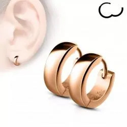 Spikes SE2003-RD hoop earrings in rose gold steel (pair)