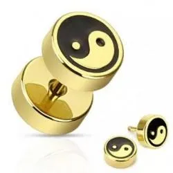Серьга PiercedFish PSFX-54 в виде "инь-янь" (имитация плага) (1 pc)