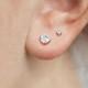 Titanium stud earrings (studs) Spikes T23ER01 with cubic zirconia from 2 to 5 mm (pair)