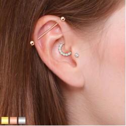 PiercedFish GRB steel bar for ear cartilage piercing, helix, industrial, eyebrow, tongue
