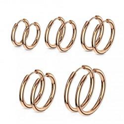 Spikes SE3065R steel hoop earrings with rose gold plated