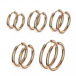 Spikes SE3065R steel hoop earrings with rose gold plated (pair)