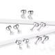 Titanium stud earrings (studs) Spikes T23ER01 with cubic zirconia from 2 to 5 mm (pair)
