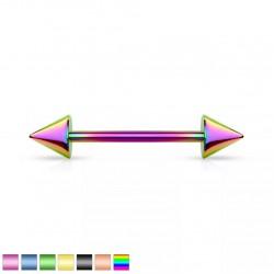 Steel barbell with spikes PiercedFish BT02 for piercing cartilage of the ear, helix, eyebrows, nipples
