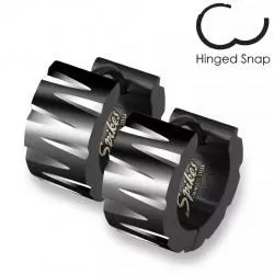 Black Spikes SE2124 steel hoop earrings (pair)
