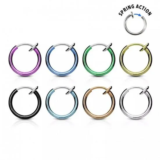 False earring (clip, imitation piercing) made of PiercedFish SEP45 steel for the ear, helix, nose, septum (1 pc)