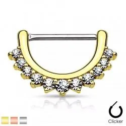 Clicker earring for nipple piercing PiercedFish KC09 barbell with pendant and cubic zirconia (1 pc)