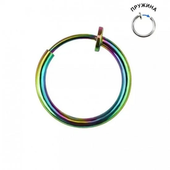 False earring (clip, imitation piercing) made of PiercedFish SEP45 steel for the ear, helix, nose, septum (1 pc)