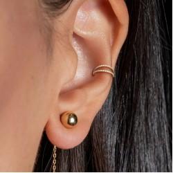 Double clicker ring made of titanium with cubic zirconia PiercedFish RHT73, piercing earring for cartilage of the ear, tragus and helix, eyebrows, lips, nose, navel