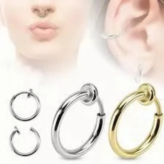 False earring (clip, imitation piercing) made of PiercedFish SEP45 steel for the ear, helix, nose, septum (1 pc)