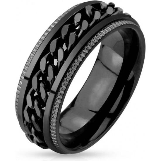 Кольцо из стали 316L черного цвета, STEELS (1 шт.)