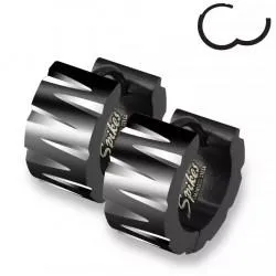 Black Spikes SE2124 steel hoop earrings (pair)
