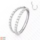 Double clicker ring made of titanium with cubic zirconia PiercedFish RHT73, piercing earring for cartilage of the ear, tragus and helix, eyebrows, lips, nose, navel - Hand Piercing