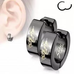 Spikes SSE-007 steel dragon hoop earrings (pair)