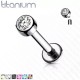 Labret earring made of titanium for lip piercing, ear cartilage PiercedFish TIL18 with cubic zirconia (8 mm) (1 pc)