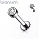 Labret earring made of titanium for lip piercing, ear cartilage PiercedFish TIL18 with cubic zirconia (8 mm) (1 pc)