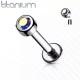 Labret earring made of titanium for lip piercing, ear cartilage PiercedFish TIL18 with cubic zirconia (8 mm) (1 pc)