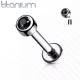 Labret earring made of titanium for lip piercing, ear cartilage PiercedFish TIL18 with cubic zirconia (8 mm) (1 pc)