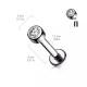 Labret earring made of titanium for lip piercing, ear cartilage PiercedFish TIL18 with cubic zirconia (8 mm) (1 pc)