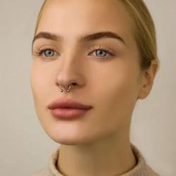 Circular (horseshoe) made of steel PiercedFish GRH earring for the septum of the nose, helix of the ear, tragus, eyebrows, lips, navel, nipples, smile piercing
