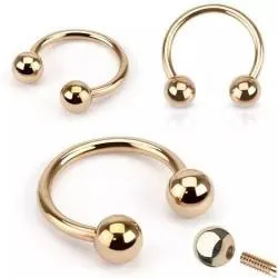 Circular (horseshoe) made of steel PiercedFish GRH earring for the septum of the nose, helix of the ear, tragus, eyebrows, lips, navel, nipples, smile piercing (1 pc)