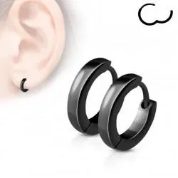 Spikes SE2002-K steel hoop earrings (pair)