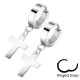 Spikes SE2079 steel hoop earrings with crosses (pair)