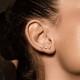 Titanium Labret Earring with Crescent Moon PiercedFish TIL12 for Helix Tragus Lip Piercing (1 pc)