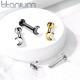 Titanium Labret Earring with Crescent Moon PiercedFish TIL12 for Helix Tragus Lip Piercing (1 pc)